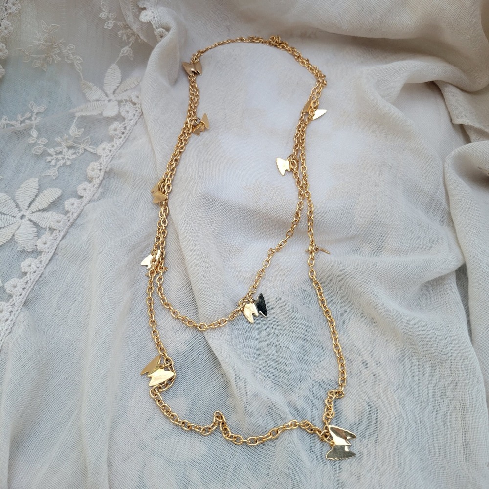 Vintage 1970s Sarah‎ Coventry 2-pc Flutter-byes Butterfly Necklace Set layered - Picture 2 of 7